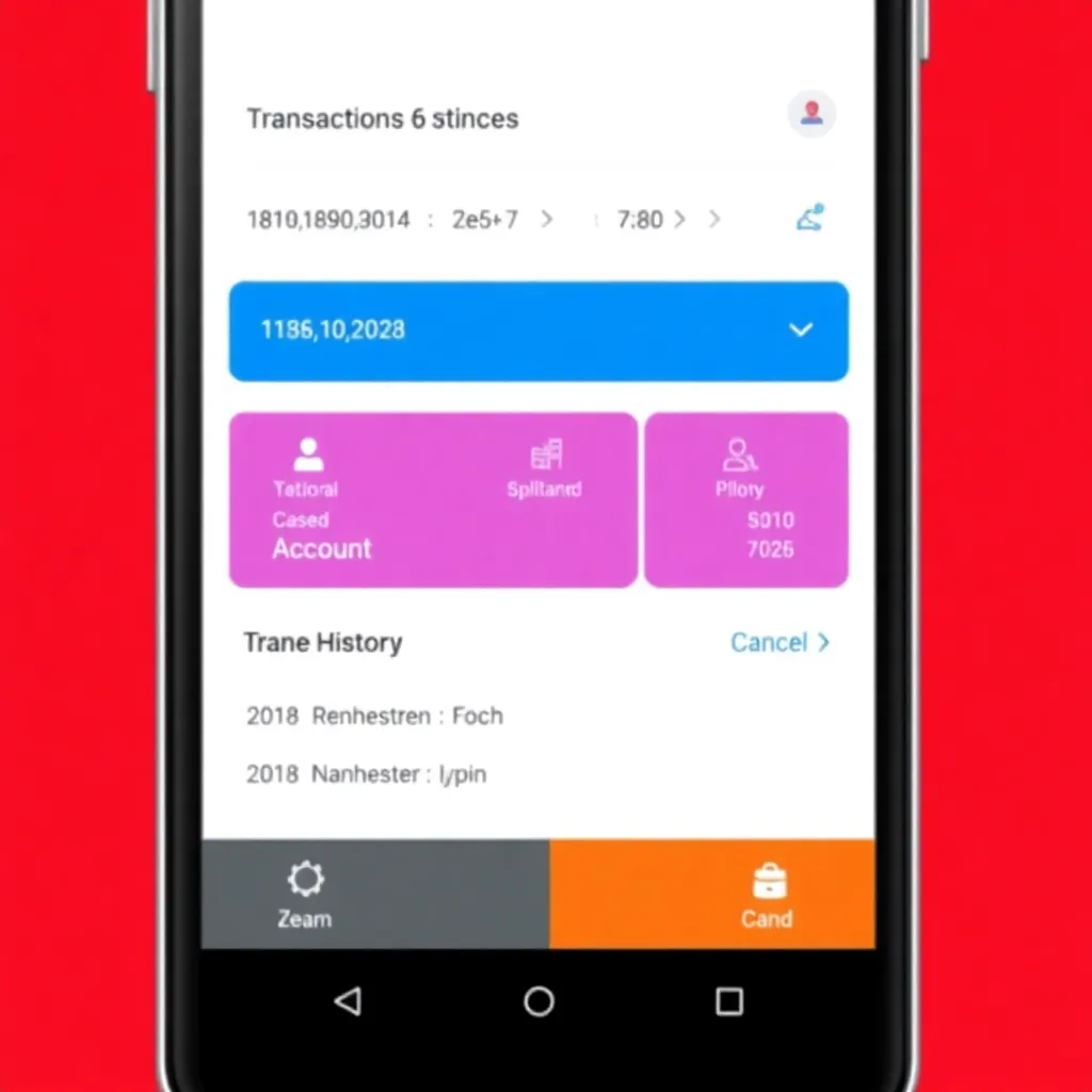 Mobile banking application interface showing account balance, transaction history, and money transfer features developed by Zendrix Infotech